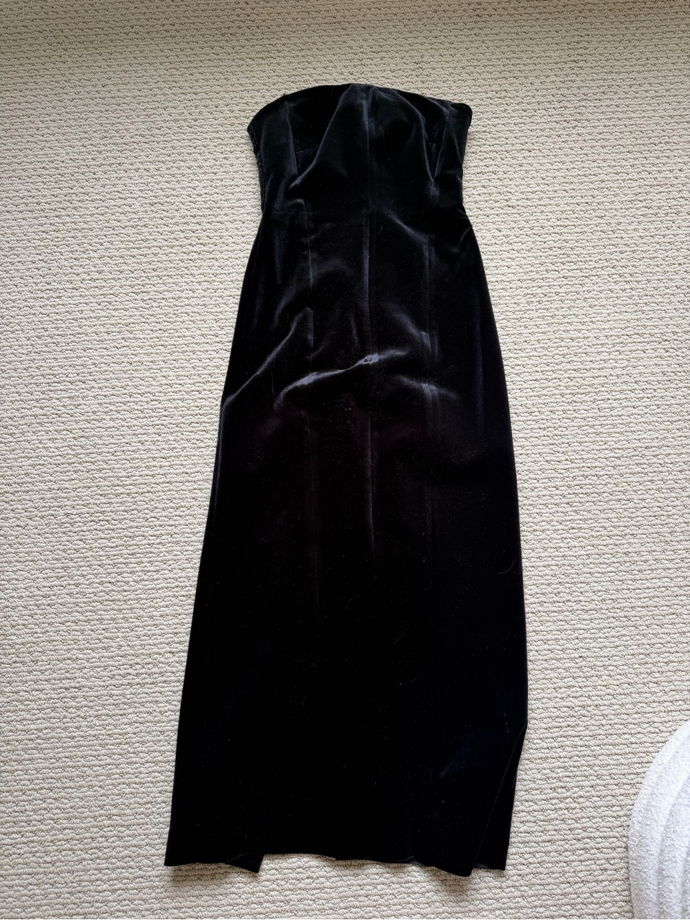Zara Strapless Black Velvet Maxi Dress